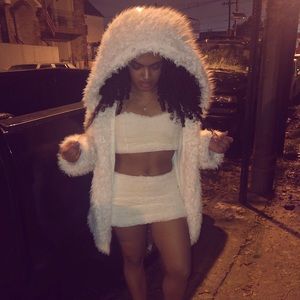 White Faux Fur Jacket